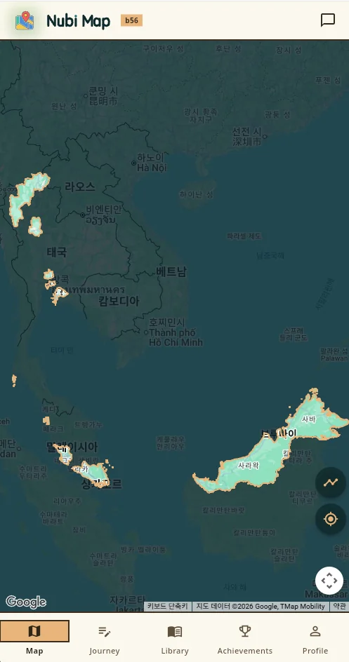 NubiMap fog-of-war world map